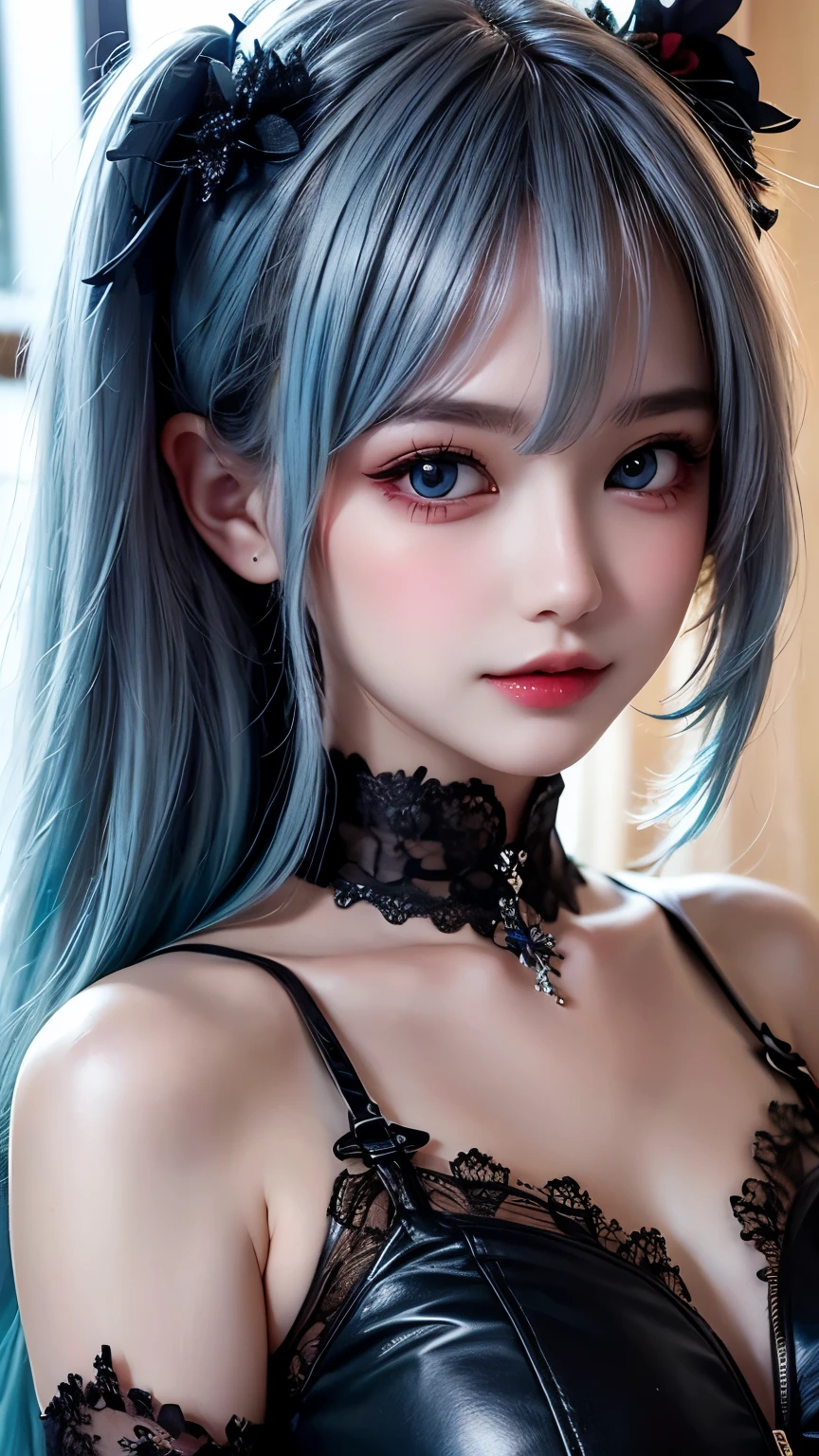 (Art by Cornflower),(Lens flare adds a nice touch), ((masterpiece)), A girl with beautiful deep eyes,light blue hair,dynamic streak,(fractal art:1.3),Bokeh,soft light,magical colors and atmosphere