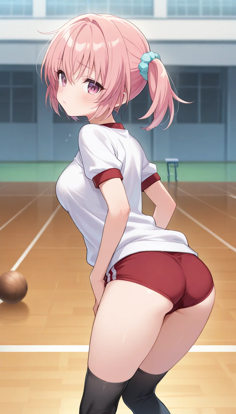 muste piece、masterpiece、highest quality、Super detailed、High resolution、8K portrait、High definition CG of Unity 8k wallpaper、cute type little:1.5、Lori:1.5、Highly detailed CG unity 8k wallpaper、Realistic、real person、 portrait photography、shiny skin、High definition、(:1.2)、(1 girl)、beautiful clear eyes、extremely detailed description、delicate face、nice lips、slender body、fl chest同 thin waist、thin legs、(Atlantic stadium track:1.6)、1 girl, cute type, perfect face, seriously, (blush:1.5),(pink hair twintails:1.3),(flat chest:1.4),((short sleeve gym clothes:1.2)),((clothes lift:1.5)), ((half nude:1.3)),((climax in vagina:1.5)),(looking at view:1.2),(from front:1.2),gran,(leaning forward:1.5)
