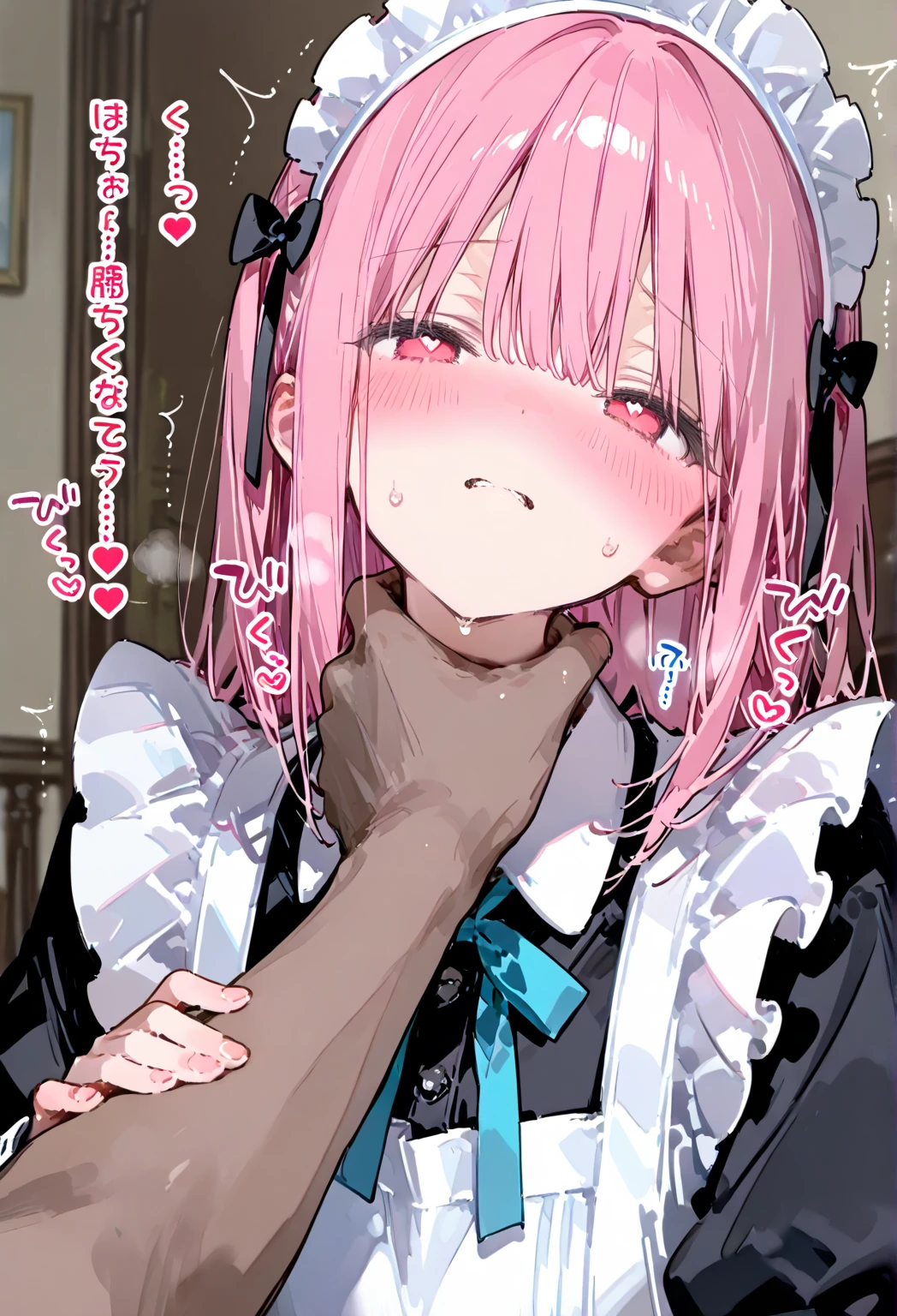 White haired girl being forced to suck a cock, (She is crying) (Her mouth is swollen and semen is coming out of her nose)