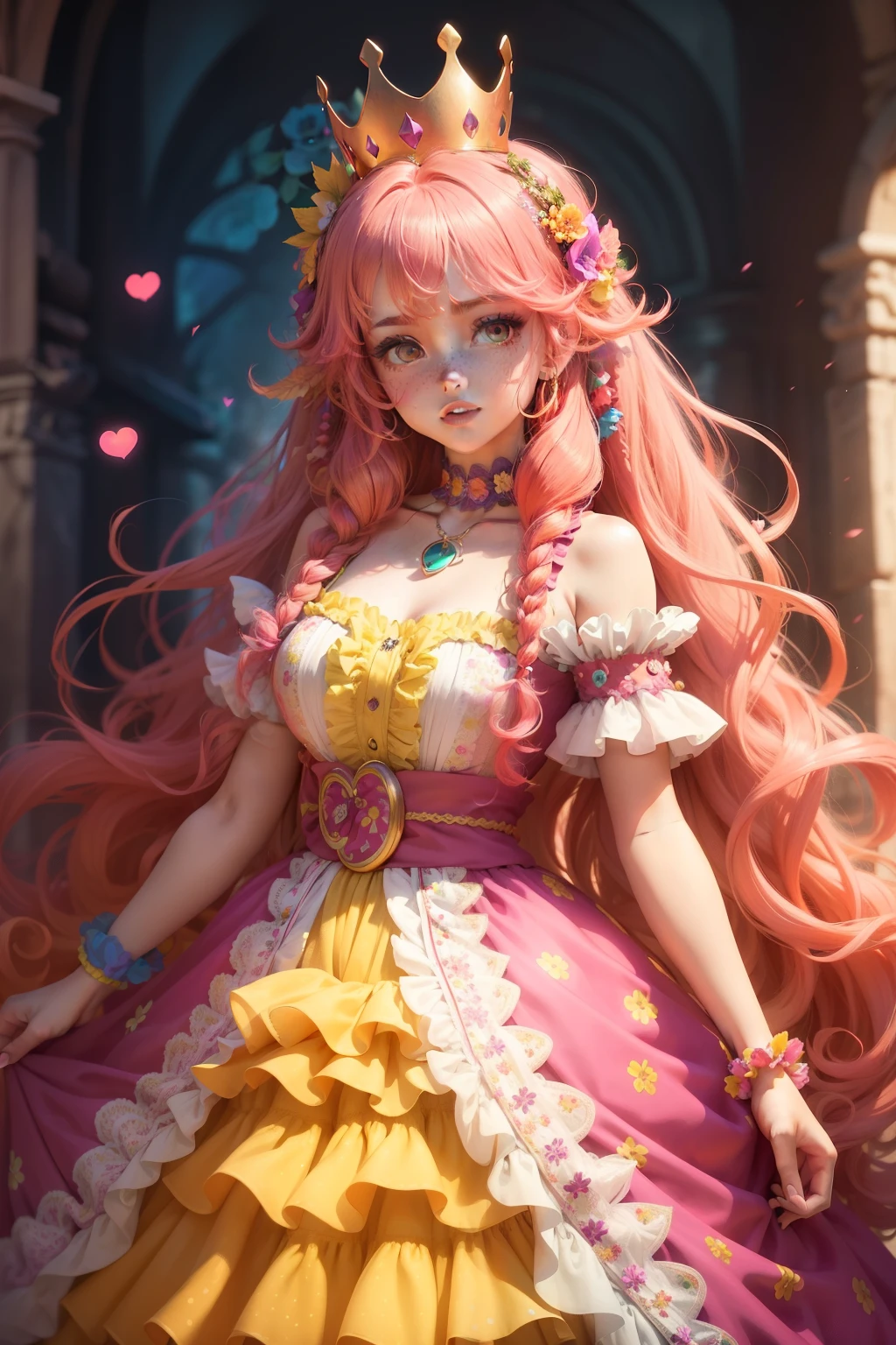 Rainbow Color Theme,(1 girl,masterpiece peach blossoms), (figure:1.2,Paper Art:1.2, Tangled:1.2, geometry:1.2,3D Rendering),(Highest quality, Detailed explanation, masterpiece, Official Art, Cinematic lighting effects, 4K, Chiaroscuro)