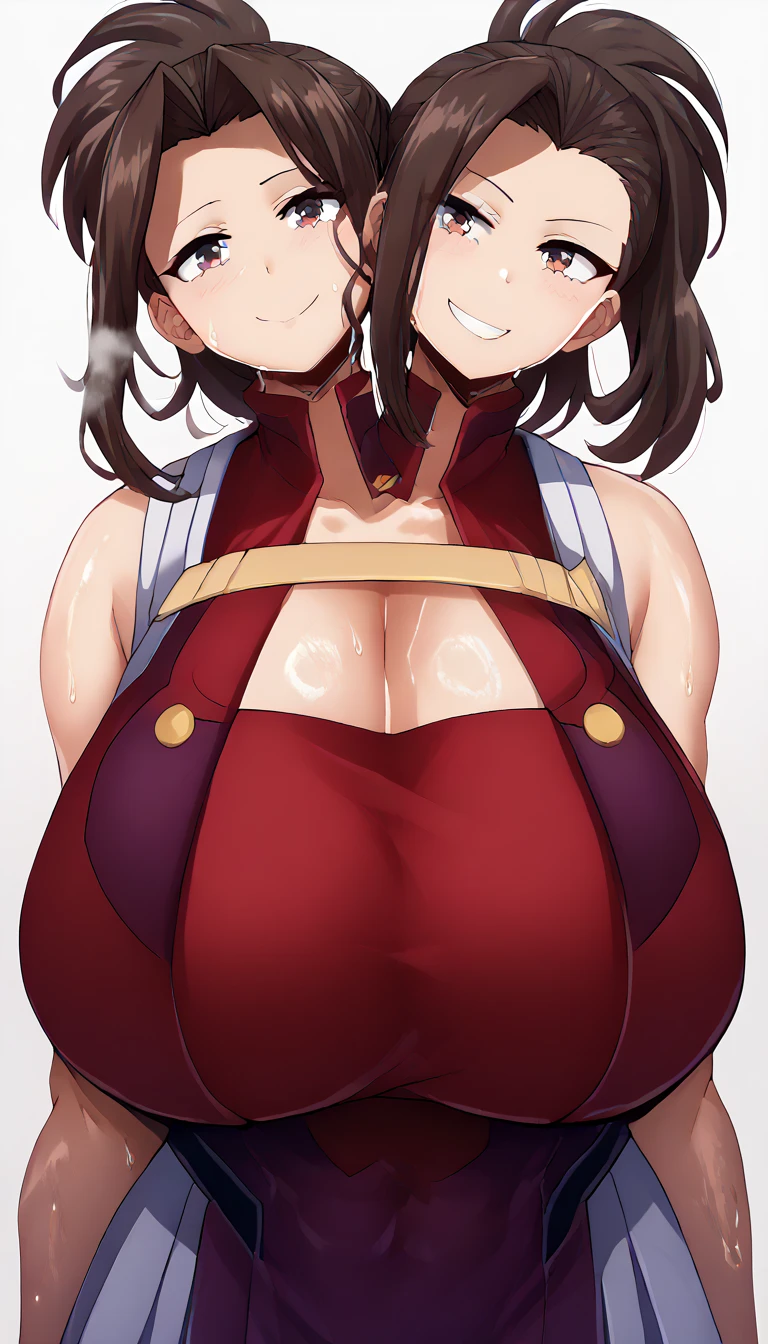 nsfw:1.5,((Highest quality)), ((masterpiece)), (detailed),Momo Yaoyorozu, ponytail、sorry、I have black hair, Troubled face、Embarrassing、Blushing, Ahegao、Eyes Wide Open、Bodysuits, Big Lips, outside, Curvy、(ass pov,1 Men:1.5, penis, breasts blowjob, (paizuri:1.5), penis is between breasts, penis in breasts, breast squeeze)、Overflowing Sex Fluids、Angle from the front