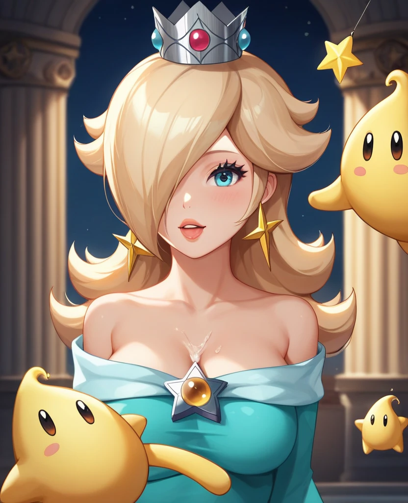 Eris, blonde hair ,makeup ,long hair ,solo ,blue eyes ,ponytail , black eyes,  cowboy shot,  smile,  
Edress, gold choker, silver tiara ,white skirt, cleavage,  midriff,  off shoulder,  gold bands,  holding golden apple, 
(insanely detailed, beautiful detailed face, masterpiece, best quality), <lora:Eris-09:0.7>