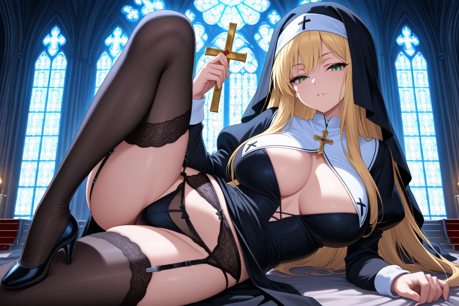 (score_9,score_8_up,score_7_up,),(Sword Maiden:1.2),Sword Maiden gi,,milf,blond hair,long hair,,mature female,1girl,big breasts,nude,, in stockings, large breasts,,,bondage, shibari, lying on back, black background,blindfold,solo,smile, blush,1boy,pov,missionary sex,vaginal, big penis, testicles, dark-skinned male,red ropes, legs up