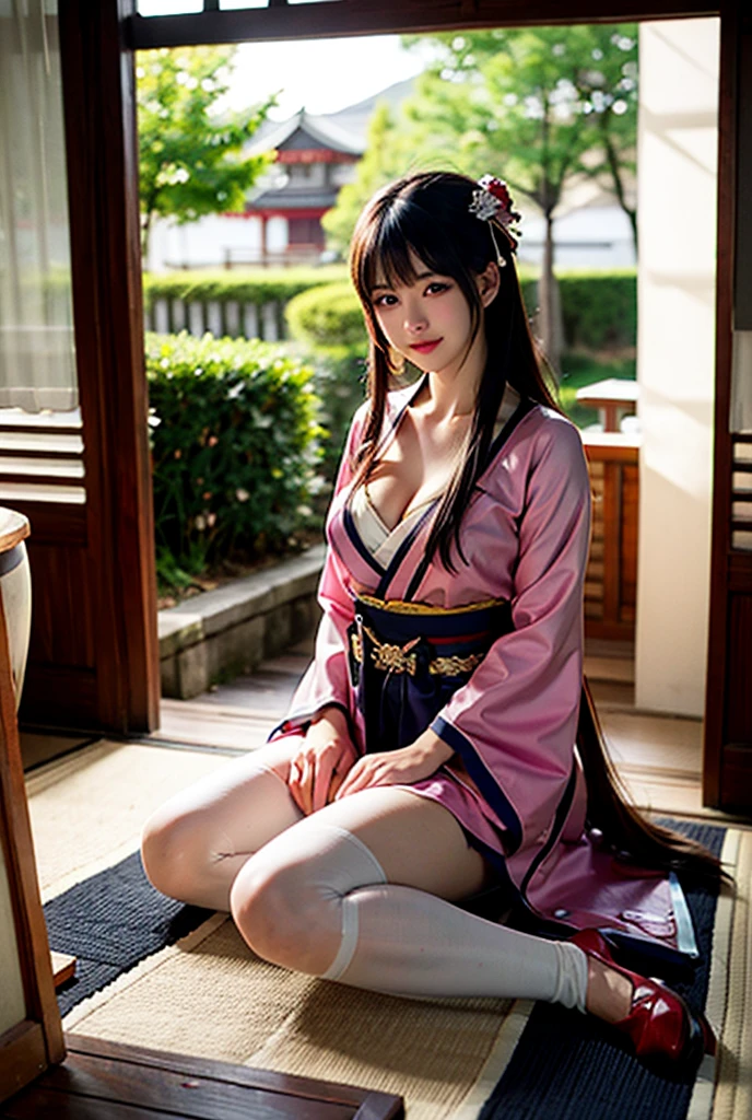 8k、highest quality、masterpiece、超A high resolution、photograph、Beautiful Japanese Woman'The elegance of、Single-lens reflex camera、There are some good ones too、Transparent atmosphere、Sexy lips、Diagonal bangs、Beautiful Face、Medium Long Hair、Creating Bangs、smile、Natural soft light、22 year old woman in suit、Wore skirts、Country Road、cycling