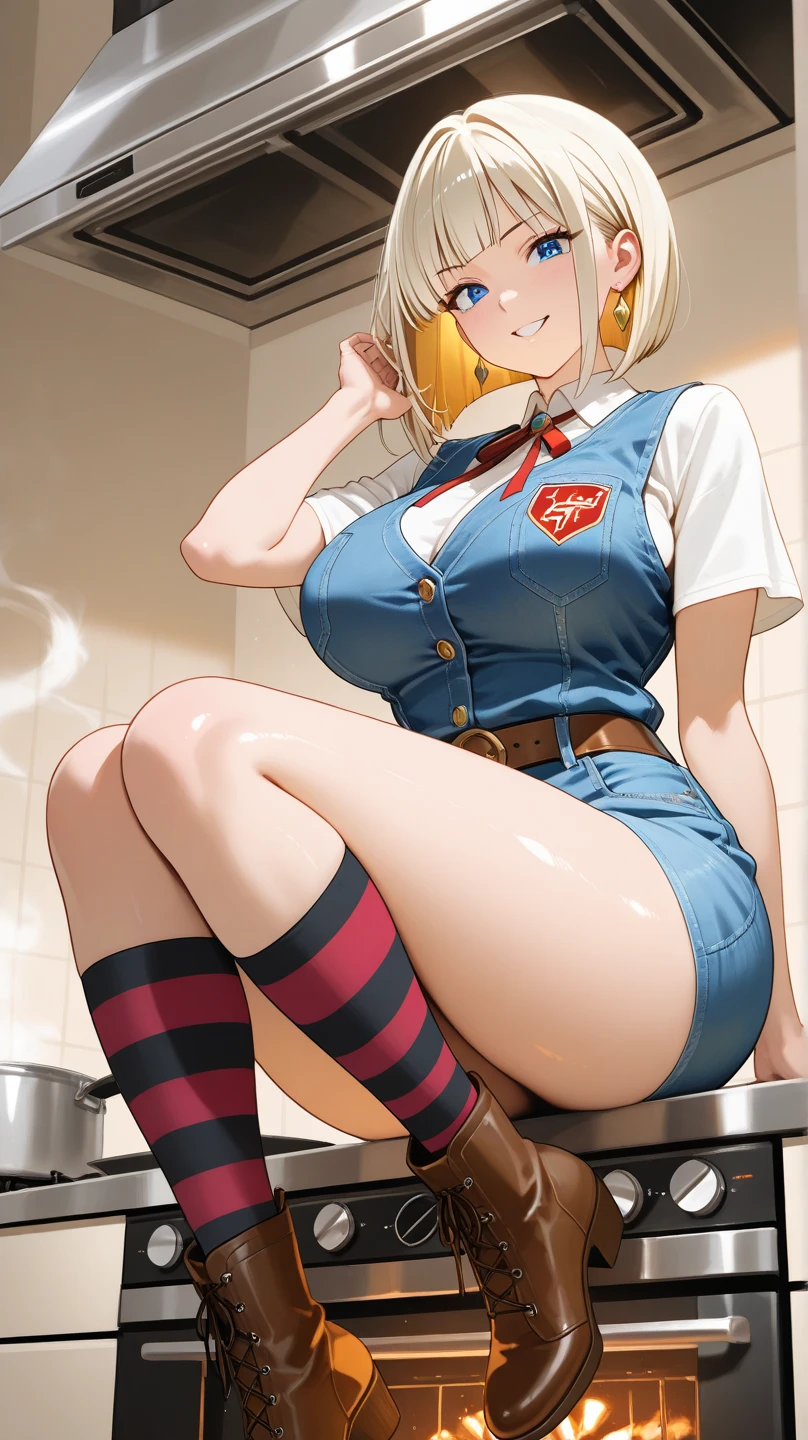 toga himiko, Women, waitress outfit, sexy leather, big breasts, perfect butt, Futanari, Big and hairy penis, playa, sunlight, bright sea, Semen, sexy, alone, front view, legs open, Semen, sex with deku, femboy 