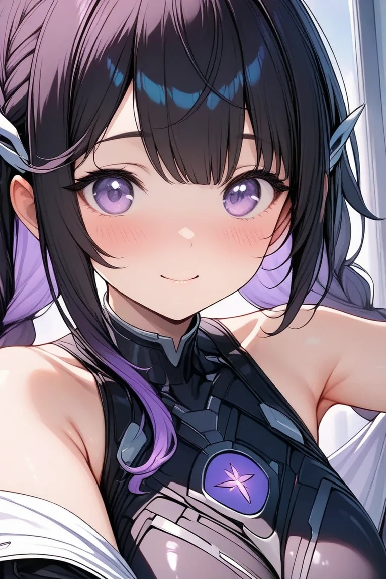 team uniform, Browsing Caution, Small breasts, topless, Very fine and beautiful pink nipples, Pointed nipples, side, Ultra-realistic 8K CG,masterpiece,((Highly detailed background,Delicate pattern,Intricate details)),The best quality in the best condition,とてもとてもとても詳細なface,(((Summit, Outdoor))), mysterious, (((最高の笑face))), Sweat, ((((Selfie)))), Highly detailed eyesとface,Highly detailed eyes,kochou shinobu,Multicolored Hair,No bangs,Hair Intake,team uniform, Purple eyes,Haori,butterfly,band,(熱band庭園:1.2),Purple Flower,mostly cloudy null,Light of the sun,Tyndall effect,slope_null,face,beautiful null,Sabre on waist,Seductive posture,(Large Breasts:1.3),(Cleavage:1.3),(Off-the-shoulder outfit:1.6)
