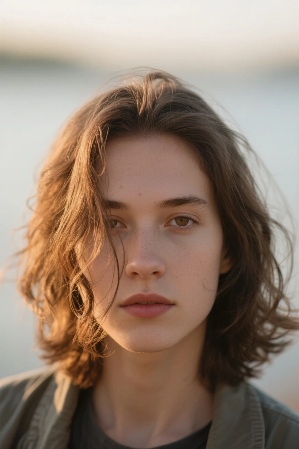 photograph of a woman, 20 years old, facing away from camera, freckled textured skin, goosebumps, wavy ginger hair, nude,  long shot, waterfall backdrop, mysterious cave with unique rock formations and hidden wonders, perfect eyes, outside, Porta 160 color, shot on ARRI ALEXA 65, bokeh, sharp focus on subject, shot by Don McCullin