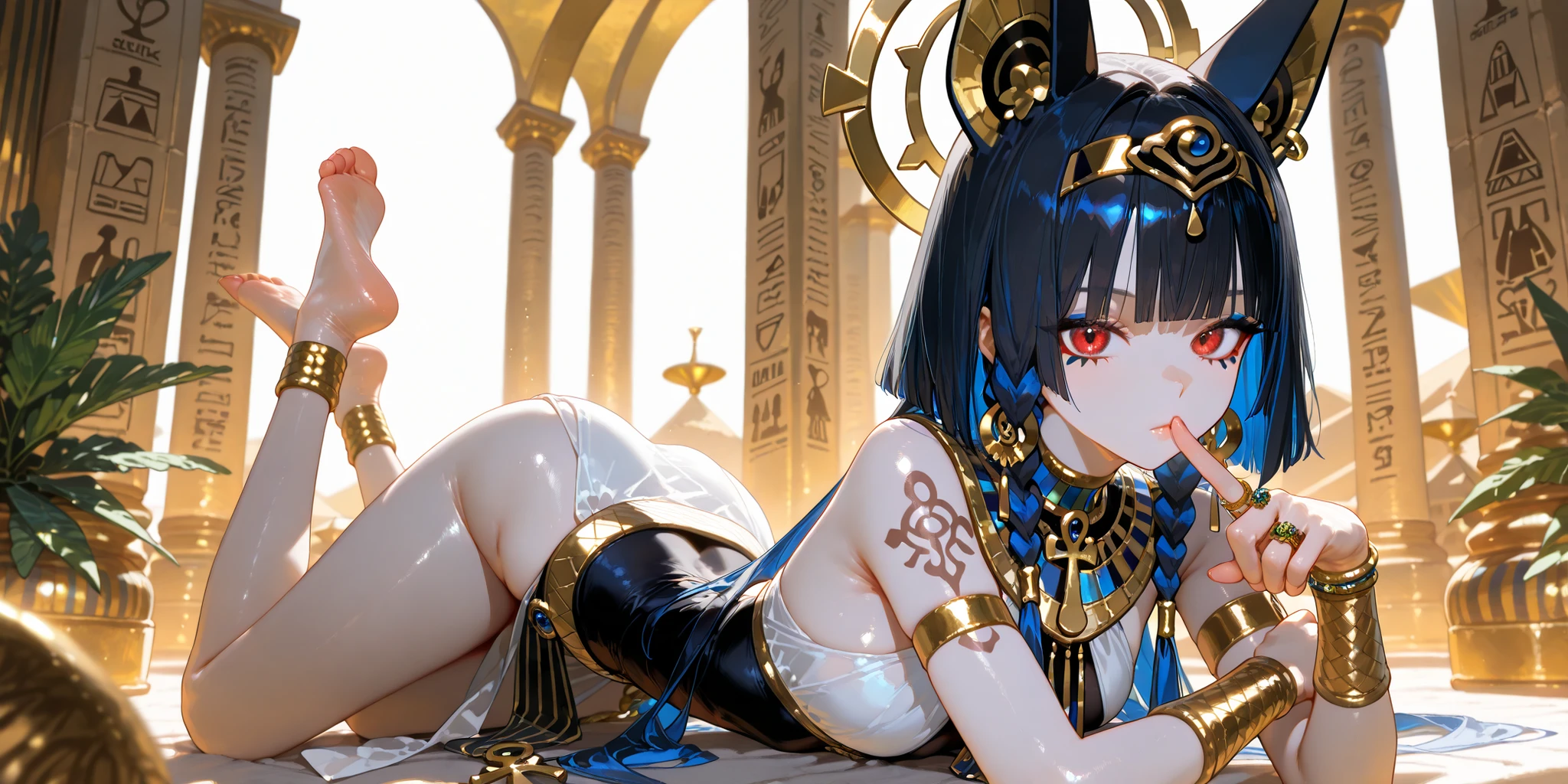 highly insanely detailed, masterpiece, top quality, best quality, highres, 4k, 8k, RAW photo, ((ancient egyptian theme:1.2)), Hong Kong structure, building, structure, taiwan, korean, 
(long_hair, long hair, random colors hair, glowing hair, hair over one eye, long messy hair), 
(eyelashes, eyeliner, eyeshadow, eyelashes, long eyelashes), 
collar, earrings, jewelry, necklace, armlet, 
high-heels, 
tentacle, (underwater), nsfw, 
cleavage, perfect female body, makeup, 
swirling energy, 
action pose, 
drunk, biting, 
reflection, reflective floor, 
shawl, 
abandoned building, shopping mall, overgrown with vegetation, [volumetric fog], cinematic lighting, colorful, colourful, 
belly bottom, erotic lingerie, gentle, innocent, 
environment is near muddy river, beautiful sexy woman in clean white shirt with mud, 
color, (Caduceus:1.4), symbol, mystic, symbol in the air, celestial, sky, clouds, (two snakes (red and blue) entwined in the staff:1.2), <lora:Caduceus:0.65>