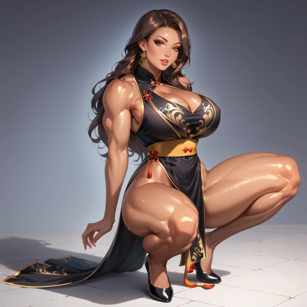 <lora:jlullabyV2_e8:0.7>
a tall playful woman in full height, amazing body, skimpy dressed, muscular, detailed, anime, artstation