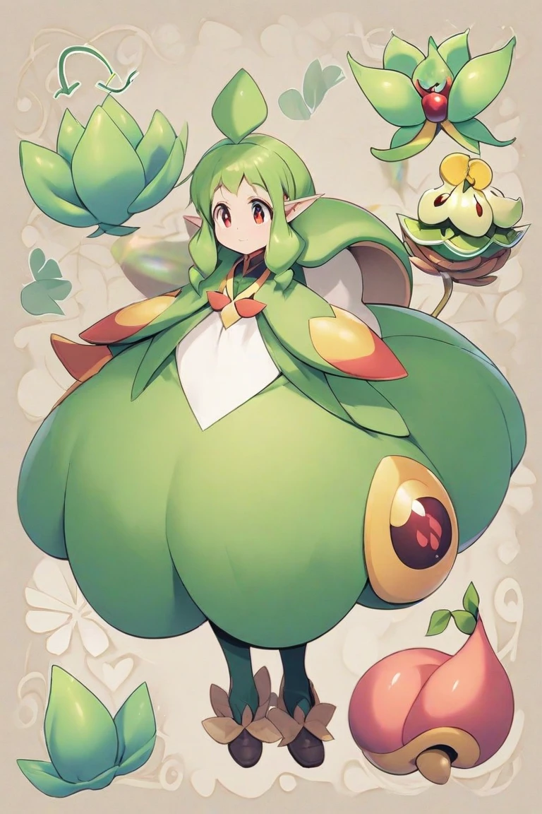 Pokémon、Big Breasts、Pure white skin、No mouth、Leaf Hand、Eastern Giant Flower
