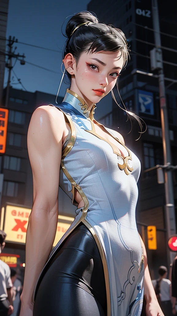 (masterpiece, best quality, extremely detailed 8k, ultra hd, ultra-detailed, highly detailed, highly realistic, ultra-realistic, photo realistic), (1girl:1.5), (detailed realistic skin), (realistic big breasts), slender abs,
