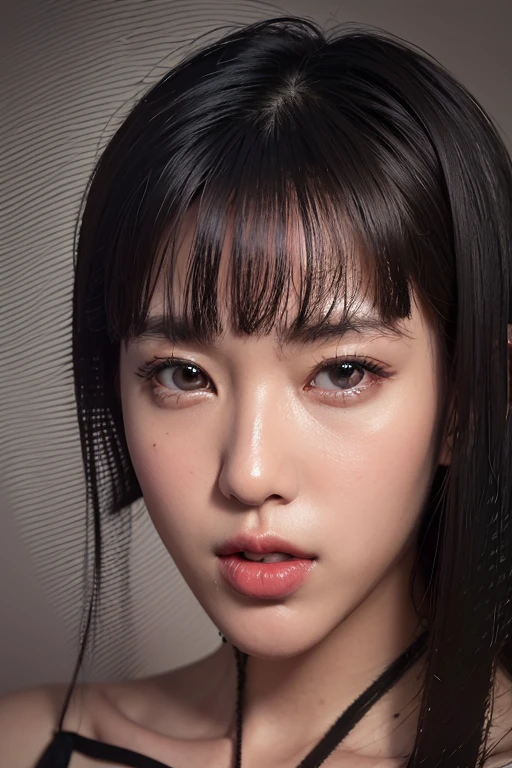 High resolution, masterpiece, Ruka Sarashina, short hair, black hair, (solo), 1girl, cute, interior, detailed eyes, (black eyes)