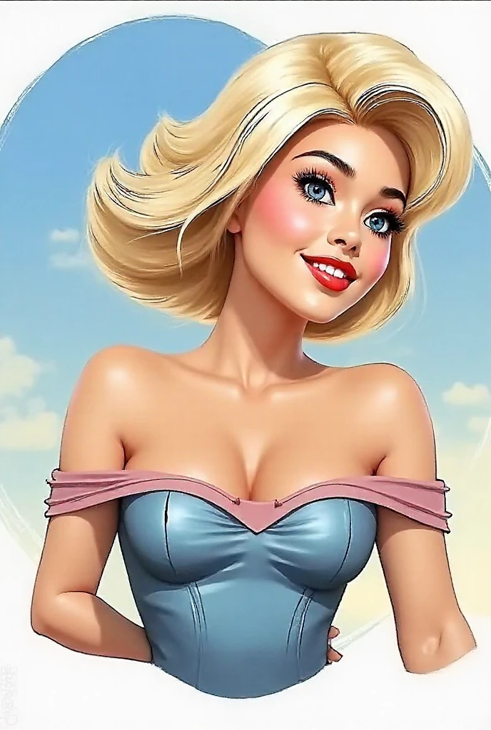blonde woman with curlers in her hair looking at camera, a pastel inspired by Evaline Ness, tumblr, pop art, rockabilly hair, retro and ethereal, up face with 1 9 2 0 s hairstyle, rockabilly style, retro 5 0 s style, rockabilly, pin up, dark pin-up style hair, 1950s vibes, vintage makeup