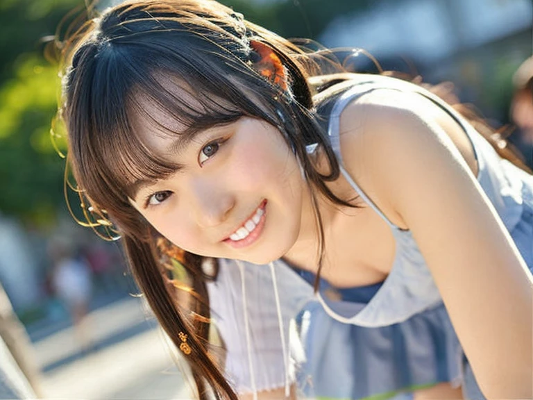 arafed asian woman with long hair and a white tank top, beautiful japanese girls face, young cute wan asian face, young adorable korean face, portrait of female korean idol, 8k artgerm bokeh, portrait of a japanese teen, beautiful young korean woman, close up of a young anime girl, girl cute-fine-face, gorgeous young korean woman