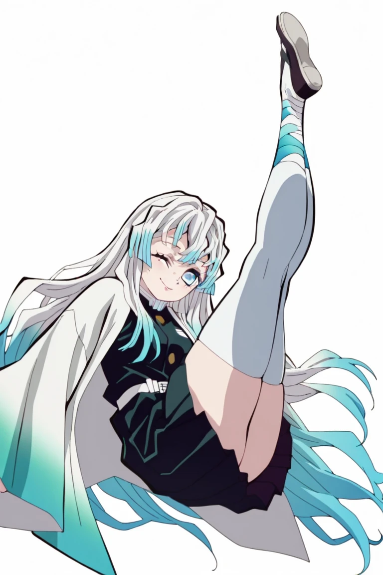 (fidelity: 1.4), amazing, masterpiece, ((female, big boobs)), slim, muscular, sharp ears, light gray skin, long curly gray hair, red eyes, smile, minder, do not disturb, Recite the Pipa