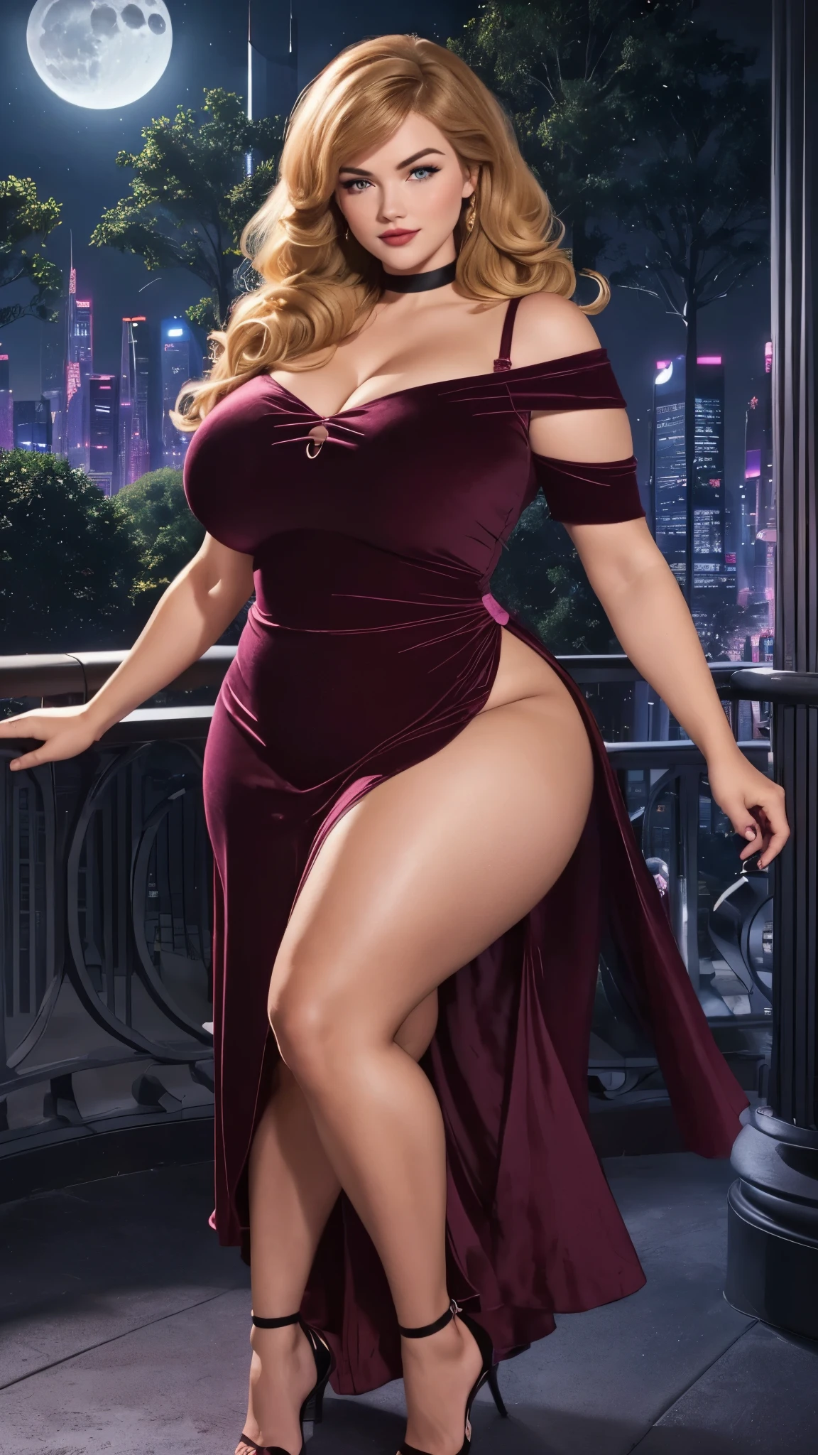 Young female adult fantasy druid, long blond hair, plump lips, glowing purple eyes, oval face shape, flexible body, attractive, hourglass bodyshape, lingerie, full body, hot, sexy