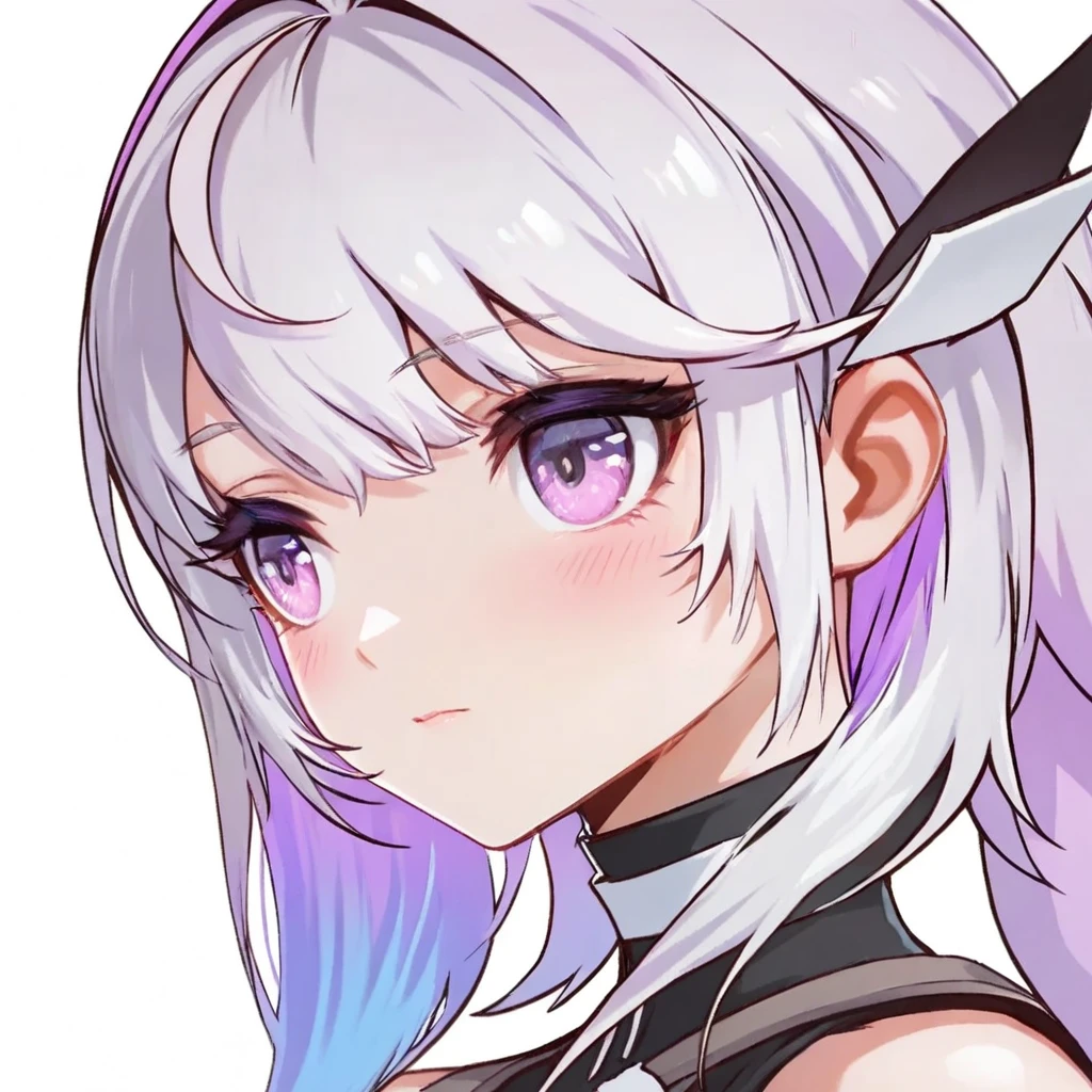 kaine \(nier\), 1girl, close up, half body, bandages, bangs, blonde hair, blunt bangs, braid, brown eyes, collarbone, hair flower, hair ornament, halterneck, lingerie, nier \(series\), short hair, negligee, single bare shoulder, single braid, solo, white background, white flower, clothing cutout, bdsm, white hair, expressionless, medium breasts,
<lora:kaine:0.6>
