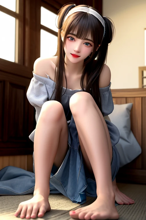 (masterpiece, Highest quality:1.2), One girl, alone,bony body、15 years old、(knee high socks) 、Earrings