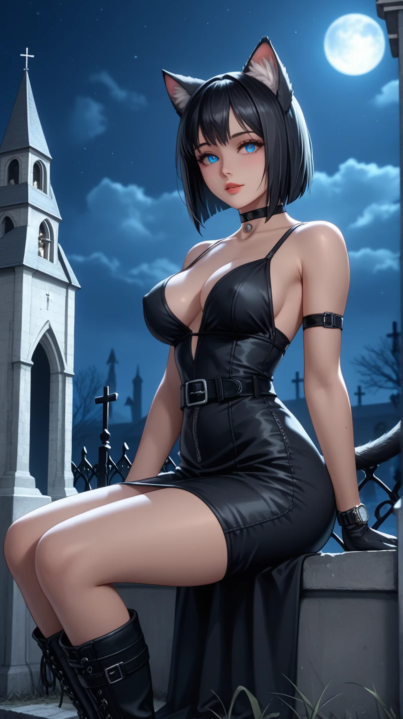 BRANCA) MULHER LOIRA 35 ANOS Legs Open Sitting Pose, GOSTOSA, LINDA, CEMETERY BODY, (Legs Open Sitting Pose), OLHOS CLAROS, short, messy hair, BATON PRETO, LINDA MULHER, ( MAIOR QUALIDADE, high resolution, 16K, SEM ERROS).
