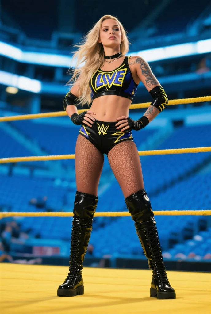 Sexy wrestler big tits ring logo wwe