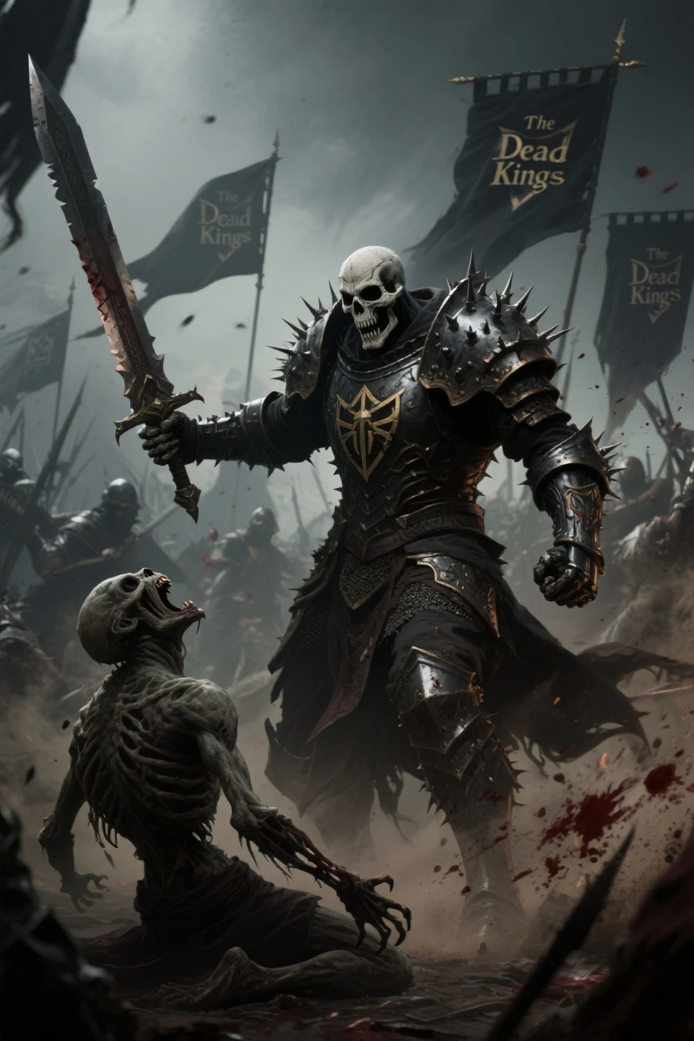 a male chaos warrior of khorne in armor is holding a great sword in a ruined post-apocalyptic city, sci-fi, fantasy, horror, skulls on the ground, blood, Tornado, Roman, (George Grosz,Egon Schiele,Remedios Varo:1.25), Empty chairs,Tangled roots,Key, Warped,Mangled,Ethereal, (Dual tones:1.1), (Isolation:1.1), (Glaze:1.1), (Reflected light:1.2), Glass, Polygon, ultra detailed, intricate, oil on canvas, dry brush, (surrealism:1.1), (disturbing:1.1) <lora:marcXL-000080:0.8>