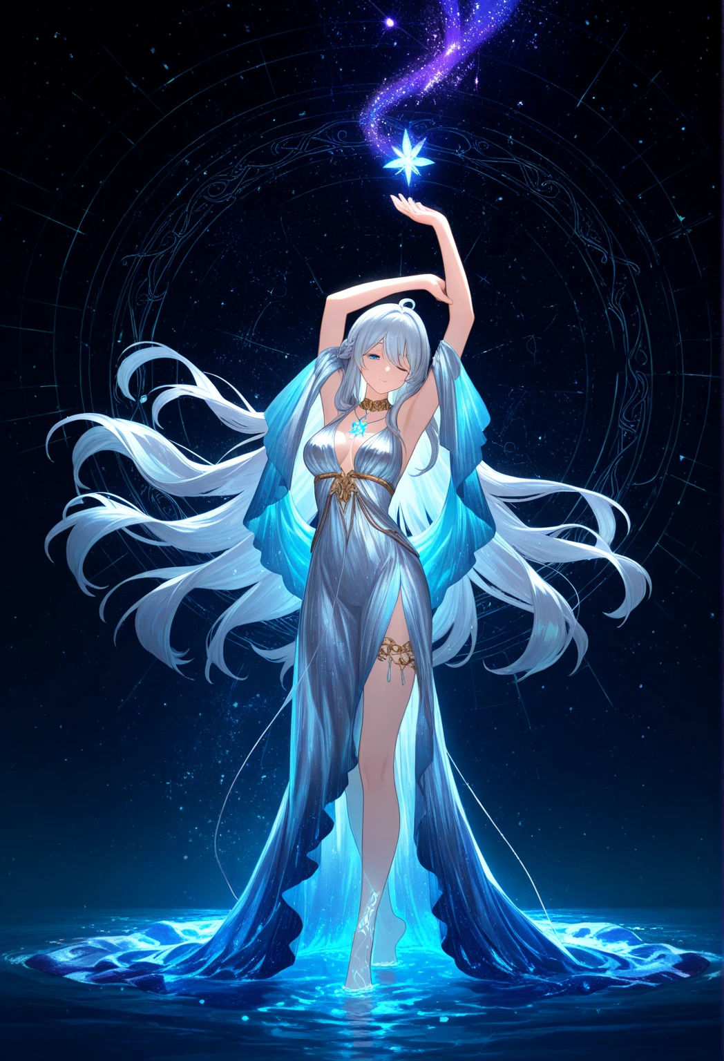 imagine a Soul Spear, forged from ethereal essence and shimmering with radiant energy, hovers above an ancient pedestal in a mystical chamber. The spear's shaft is translucent, like spun moonlight, with faint wisps of spectral mist swirling within. Its crystalline tip, adorned with intricate runes that glow with a soft, pulsating light, exudes an aura of ancient wisdom and arcane power. The chamber around it is adorned with celestial symbols and celestial motifs, reflecting a solemn yet awe-inspiring atmosphere. Shadows dance around the room, as if the spear itself is calling out to those who seek both its protection and its power in the medieval fantasy realm. medieval weapon