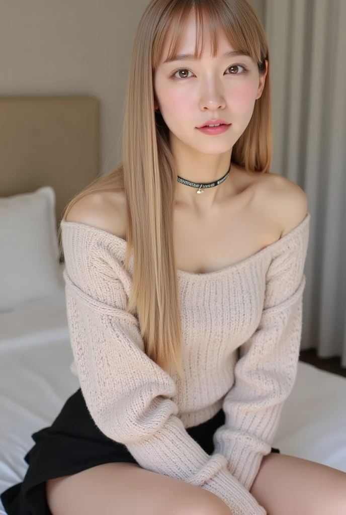 A girl with dry hair，But after using the hair mask, my hair became very smooth
