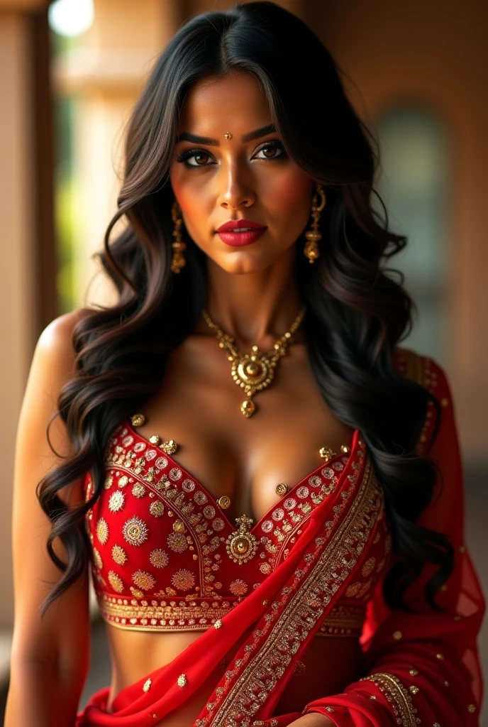 Hot sexy beautiful Busty Big boobies Traditional Bangladeshi begali Muslim Milf with seducing looks.