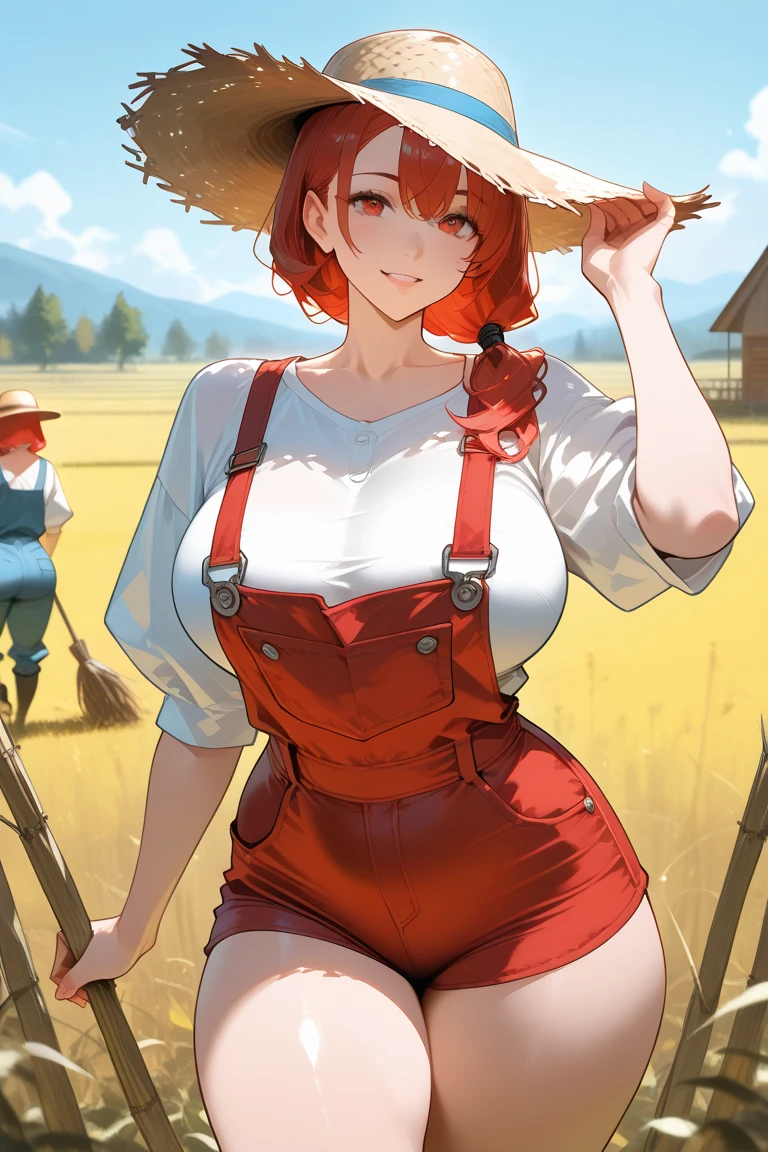 hitenkei style, claude monet style, oil painting, grain farm, iowa, tractor, ((topless)), nsfw, masterpiece, summer, 1 girl, erect nipples, intricately detailed, navel, bare shoulders, redhead, necklace, cowboy hat, scenery, extremely detailed, bare breasts, puffy nipples, blue eyes, bare stomach, soaked, medium breasts, wrist watch, teen, soft eyes, smiling, armpit, sweaty, happy, half open eyes, lusty eyes, blushing, long hair, 1 ear visible, side bangs, sleepy eyes, large nipples, lifeless eyes, full body, denim shorts, hotpants, scenery, grain silo, huge nipples, long nipples, slim waist, saggy breasts, haystack, wearing glasses, cinematic, dramatic, dynamic view, full body, CG masterpiece, ecchi,