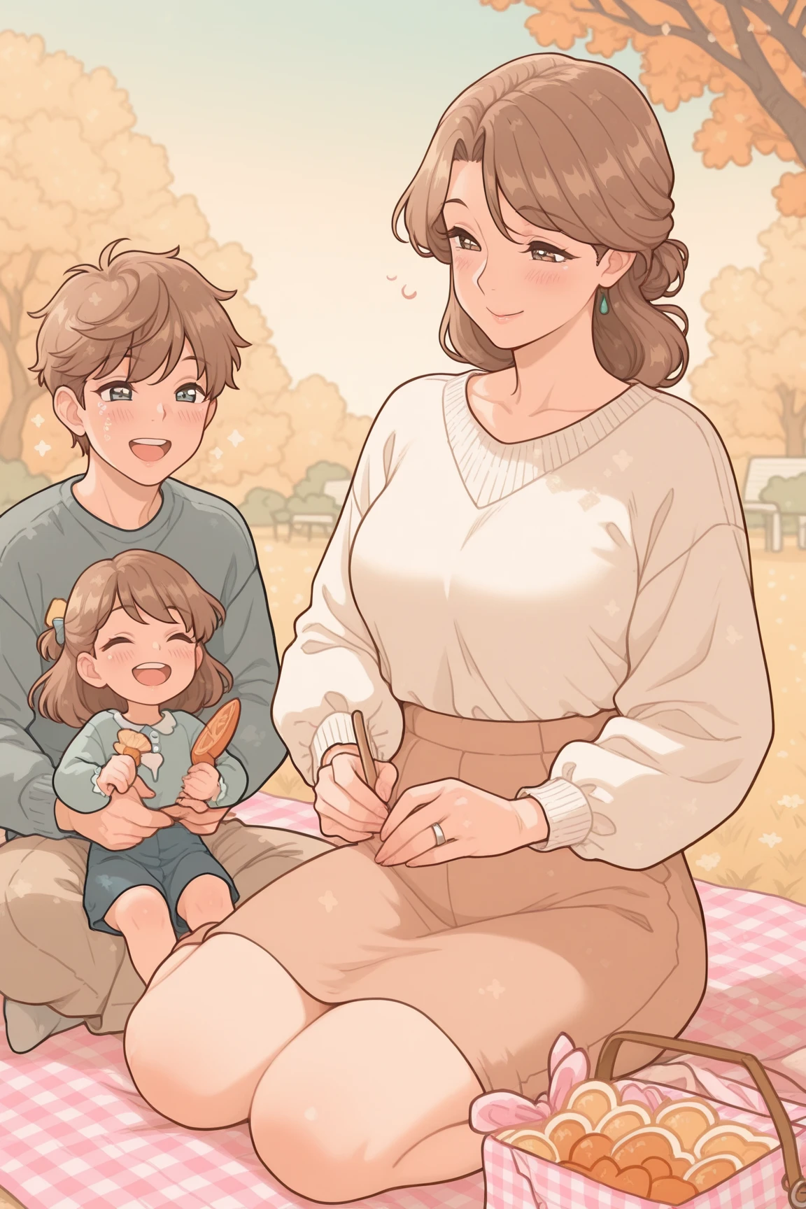 (1 small young girl, 1 mature tall giant woman,mother and daughter, kid, motherly love, 