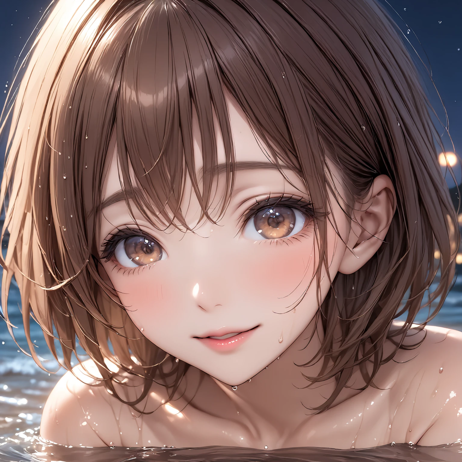 nsfw,uncensored,(super fine illustration,8K CG wallpaper,best quality,extremely detailed,ultra high res anime),1girl, solo,idolmaster, ((riina tada)), (16yo, beautiful girl), (beautiful dark blue eyes),((((beautiful light brown hair)))), ((extra short hair)),(wet hair), (shiny hair),(wet skin), (pale orange skin),(shiny skin),((blue and orange floral bikini)),((see-through)),(flat chests,small breasts), ((pubic (light brown hair:1.5))), (((clothes lift))),((steam)),(scatter sweat),(one eye closed), ((out tongue)),(Kamimei),(feel good),(ecstacy Face),(summer beach house,sunset),(one eye closed),((Cum on body:1.9)),((Cum on face:1.9)),((cum on hair:1.9)),((Cum in mouth:1.1)),(Petite),(happy:1.5),