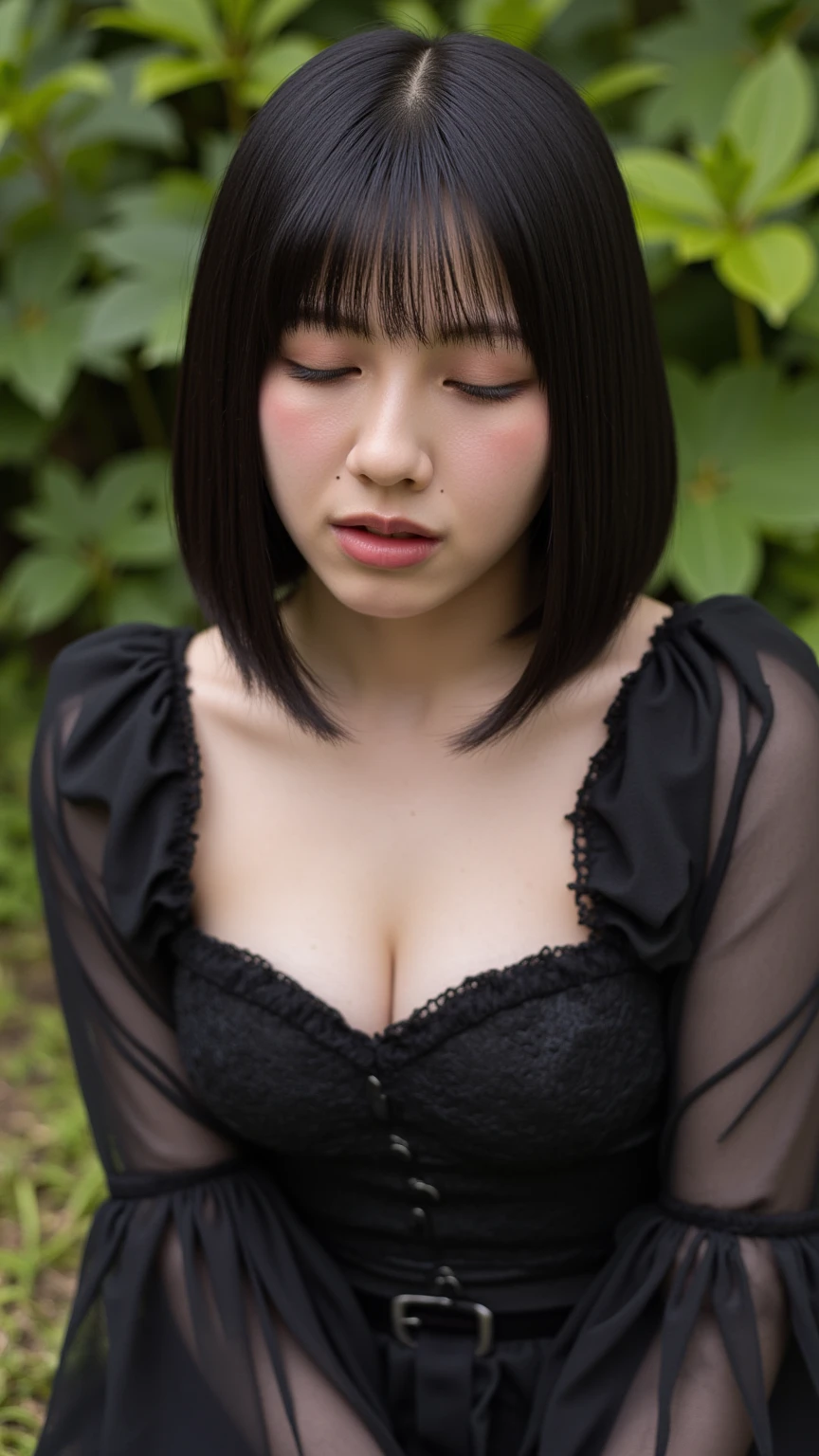 ((masutepiece)), ((Best Quality)), (Ultra-detailed), ((Extremely detailed)), 4K, (8K), Best Quality, (Beautiful), Gradation, one woman,saint’s clothes,large breasts,cute face,big eyes,cool face,looking at viewer,outdoor,evening,ruins,masterpiece, extremely fine and beautiful,photorealistic,Japanese