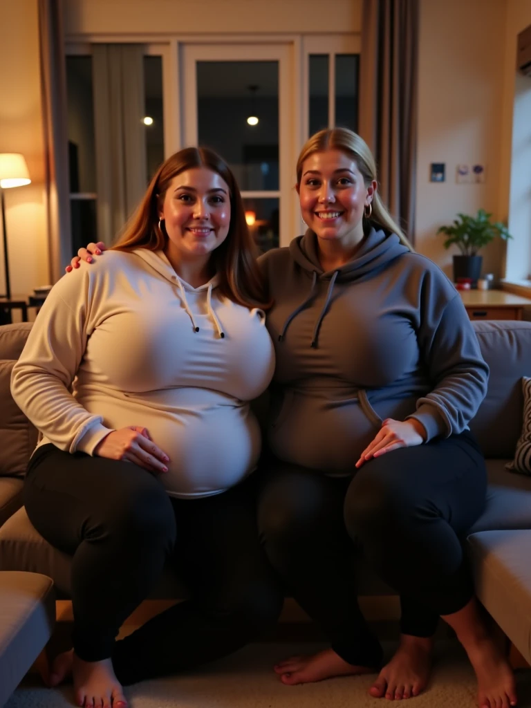affectionate obese couple, photorealistic, 8K