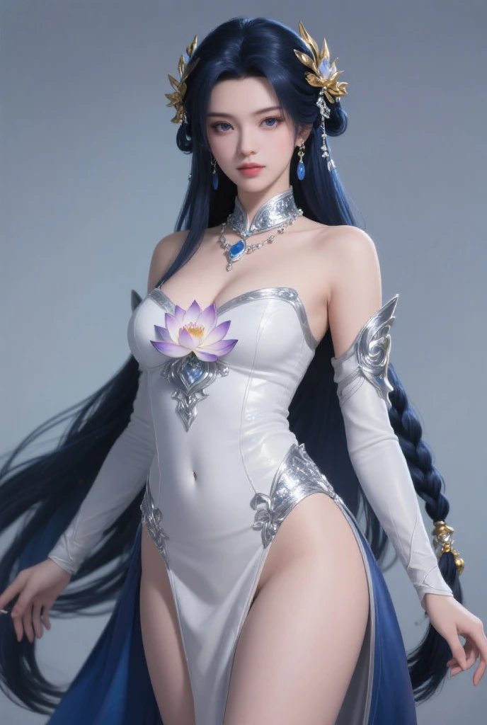 beautiful and delicate woman,The details of the eyes and face are very rich, exquisite eyes, super detailed, High resolution, The content is very detailed,best quality,EnLightenment,Unite,8k wallpaper,masterpiece,best quality,imagine,1 girl,China costume, Wear sexy blue bikini armor,metal style, big breasts, high-cut underwear, 盔甲有圖案metal style的, Big blue priest cloak,priest hat,standing posture,long legs,Put on powder blue and white boots,look at the audience,Face the audience,flowing long hair,Surreal 8000g,Impeccable,masterpiece,professional artwork,famous artwork,Light,movie bloom,perfect face,pretty face,fantasy,Dreamy and magical,not real,intricate details,Exquisite pattern…Korean woman’s face