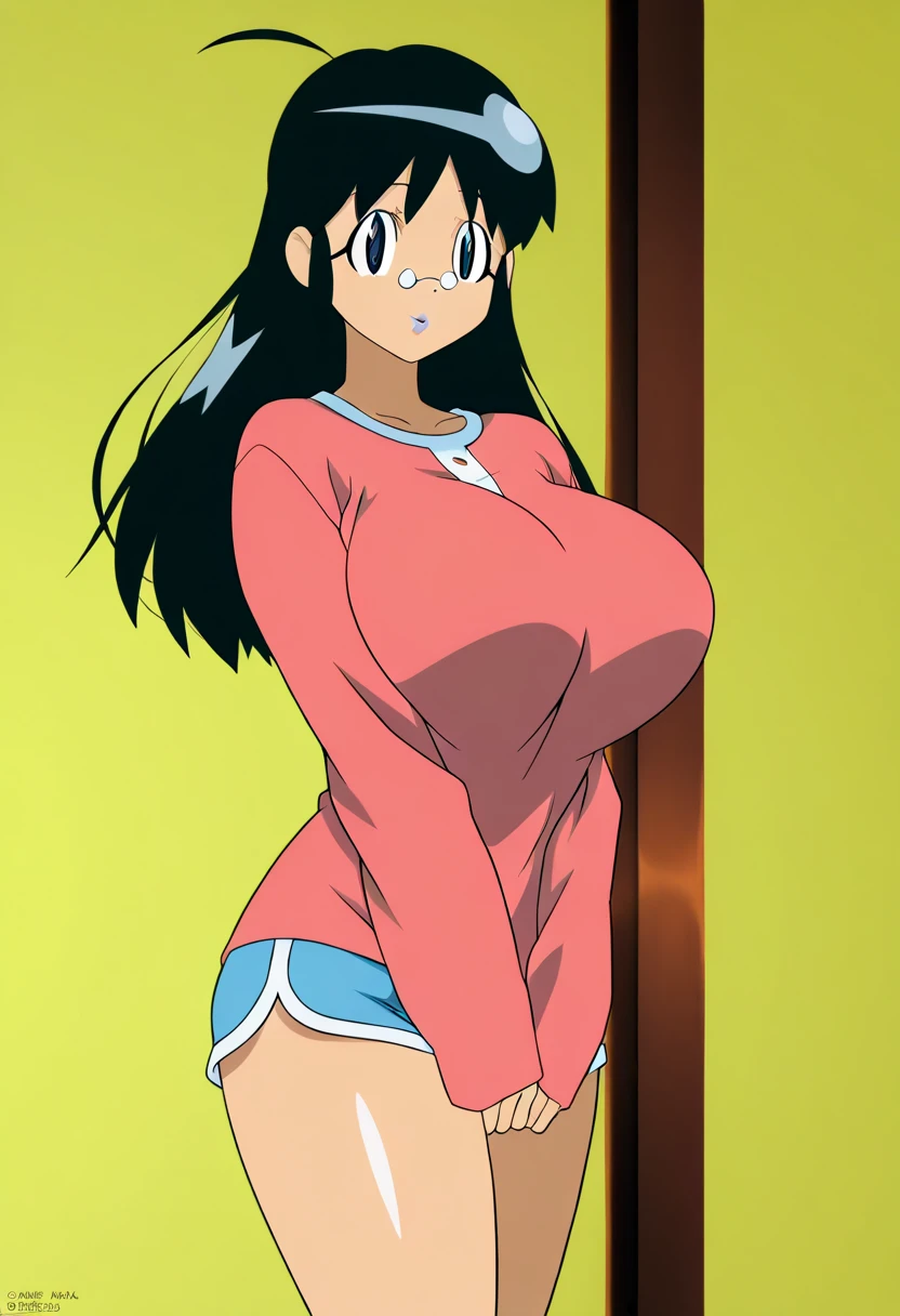 NSFW, masterpiece, (best quality: 1.2), long hair, blue eyes, green hair, worns, big breasts, evil_smile, sexy, ((tennis player)), red lipstick, fishnet stocking, ((seducing a boy)), breast-feeding, 1boy, boy touching woman, boy groping woman