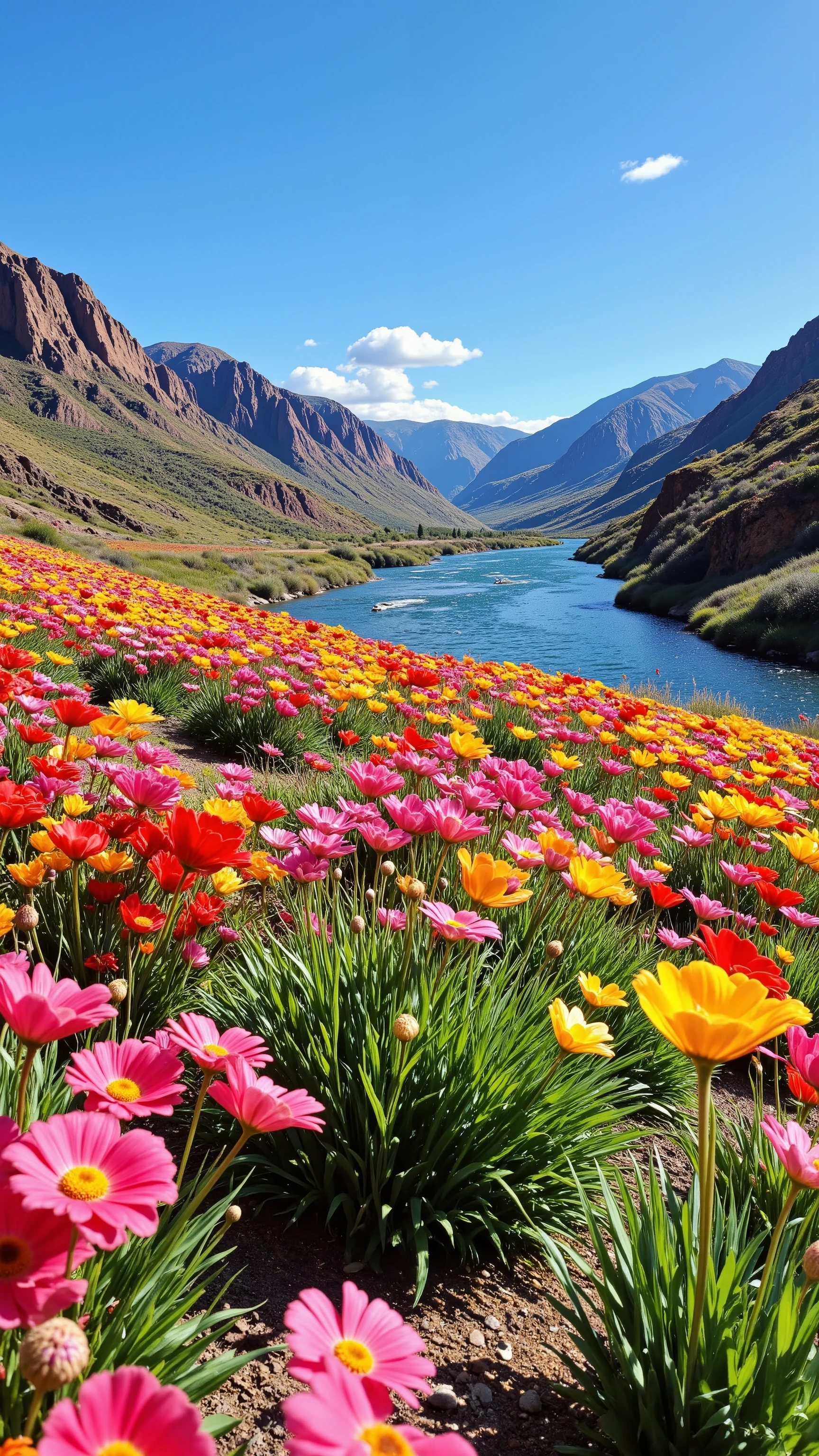 high image quality image では、油絵タッチで、 high image quality image 、(Extremely Impressive VecG Unity 8k wallpaper)、images of the Colorado river in flower season、Majestic Scenery 、Birds fly、Award Winning Photos、 in different colors、Inclusive 、high image quality、colorful flowers bloom profusely、Fish fly、Precise flower fields、Put the 、fascinating and harsh situations that have become a hot topic{x}、 Deep Valley 。