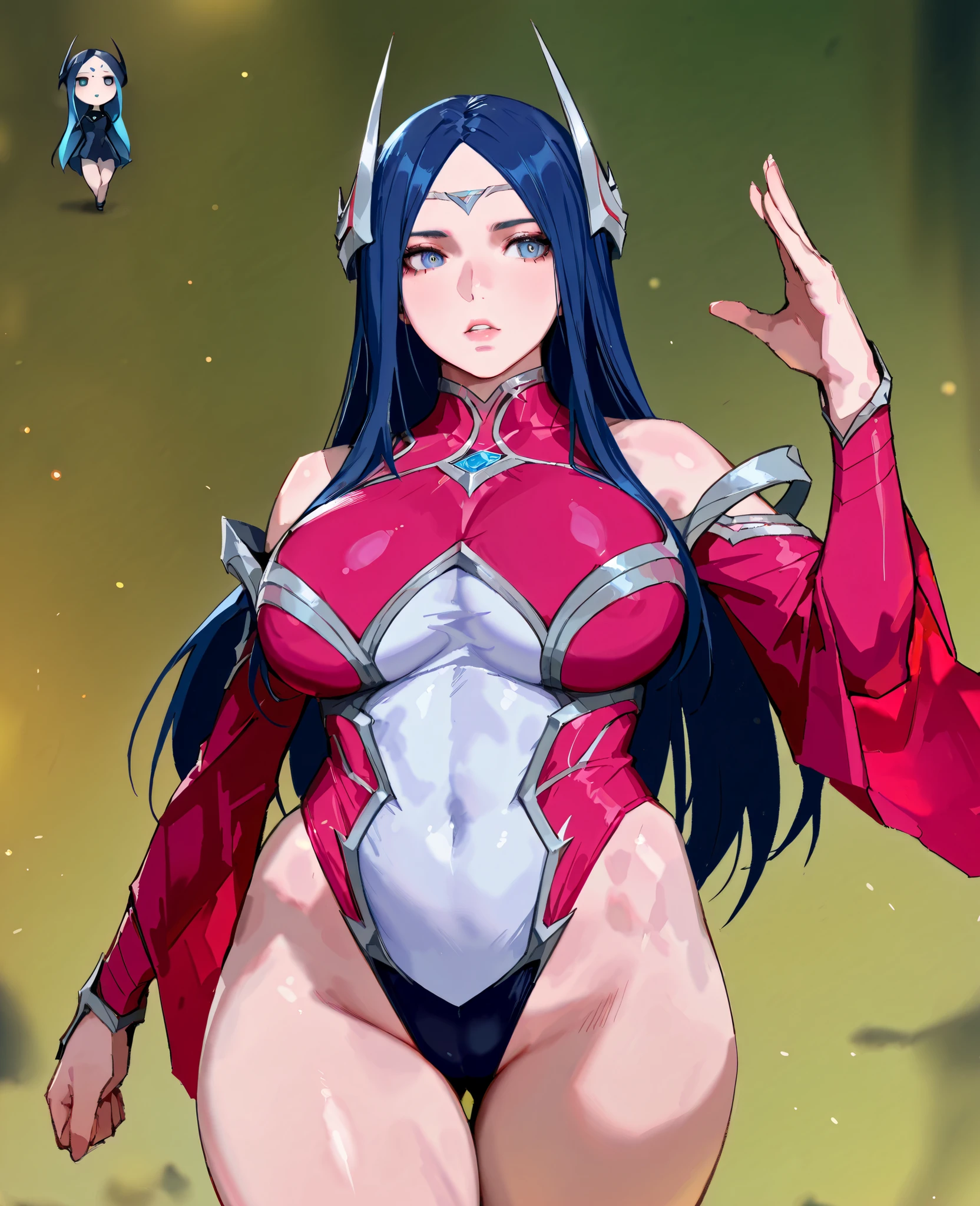 score_9, score_8_up, score_7_up, source_anime, solo, 1girl, kill la kill, kiryuin satsuki, smug, sinister smug expression, evil, looking at viewer, arms behind back, black hair, hair over one eye, blue eyes, yellow shirt, short sleeves, latex suit, humongous breasts, large breasts, massive breasts, boob window, bare breasts, naked breasts, Chinese dress, wearing Chinese dress, integra