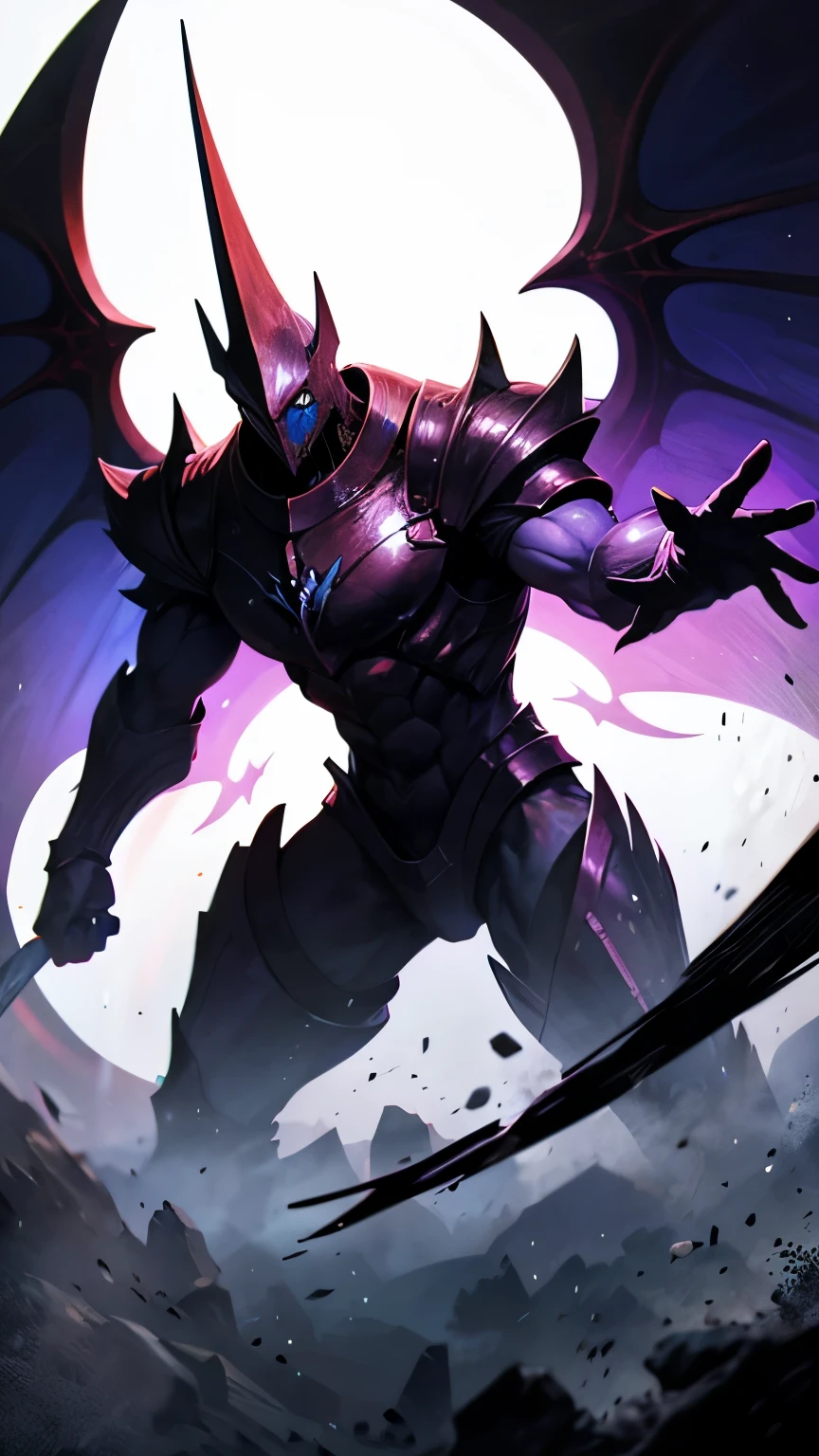 Highly detailed, High Quality, Masterpiece, beautiful, <lora:Aatrox-03:1.0> GodKing, glowing eyes, 1boy, solo, MenacingJojo, text, <lora:MenacingJojo:1>