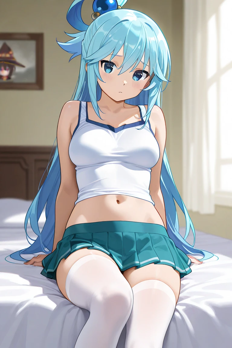 masterpiece、highest quality、High resolution、bright lighting、3girls、very young girls、heart shaped pupils、light blue hair、Braid、(evil grin)、((perfect feet))、(CFMN), ((femdom)), panties、mini skirt、erect pink nipples, T-shirt, small breasts, Seduce in a sexy and cute way、((((angle from below))))、In a cute bedroom、Point your smartphone camera at you、