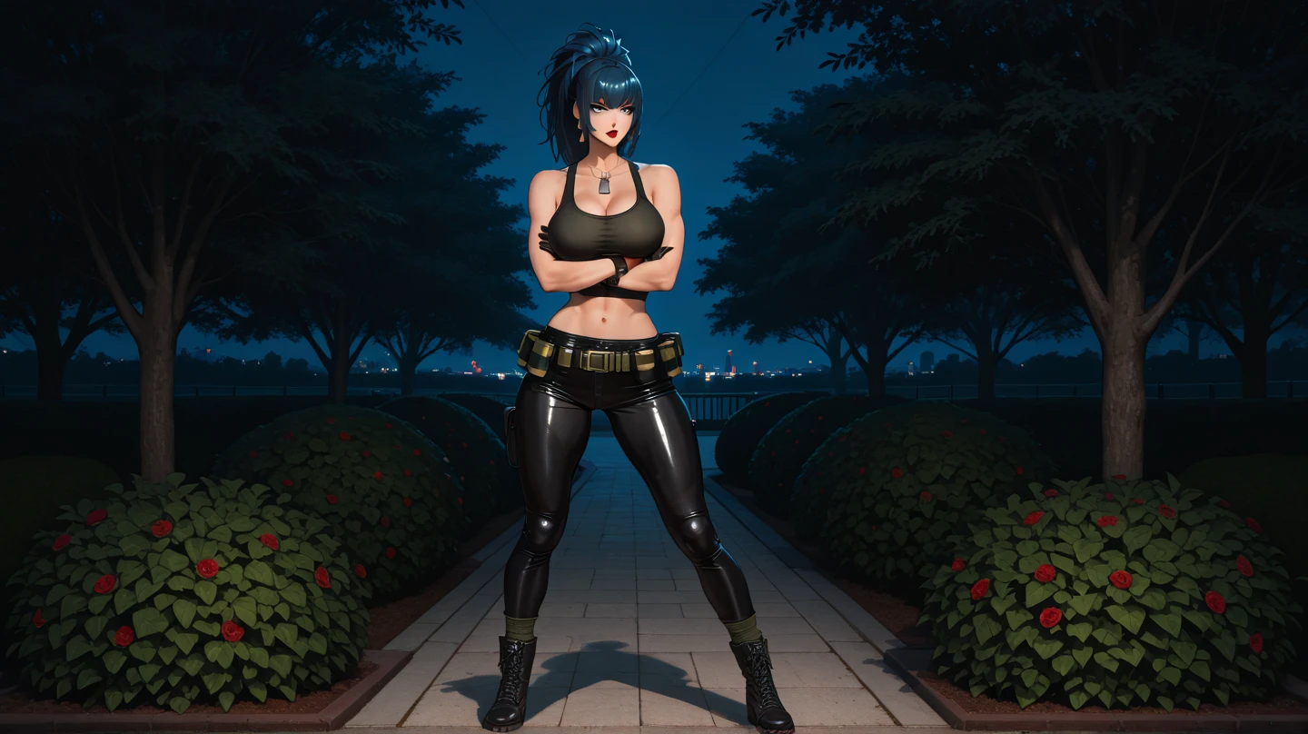Amidst the desolate expanse of a post-apocalyptic wasteland, a lone figure stands, her silhouette etched against the bleak sunset. Her once radiant skin now bears the scars of time and hardship, marked with grime and the remnants of a sun-bleachedworld. Her long, wild hair frames her determined face, her piercing blue eyes piercing through the smoky haze.
Her outfit, a tattered ensemble of rough fabric and worn leather, clings to her slender frame - an incongruous sight in the wasteland's desolation. The grit and grime of the world have etched fine lines