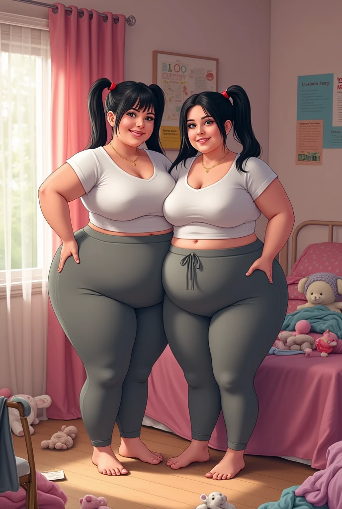 ((1girl)), woman solo, ([fat|chubby|bloated|thicc]:1), woman with humongous rotund bloated belly, brunette hair tied back, outgrown white shirt, outgrown white pants, belly bulging out of white pants, fancy kitchen background, kitchen lighting, painfully bloated belly, heavy belly, belly hang, tight clothes, undersized clothes, small breasts, (best quality, masterpiece, 4k, ultra detailed, sharp focus, 8k, high definition, insanely detailed, intricate:1.2), pretty face, nose, lips, beautiful eyes