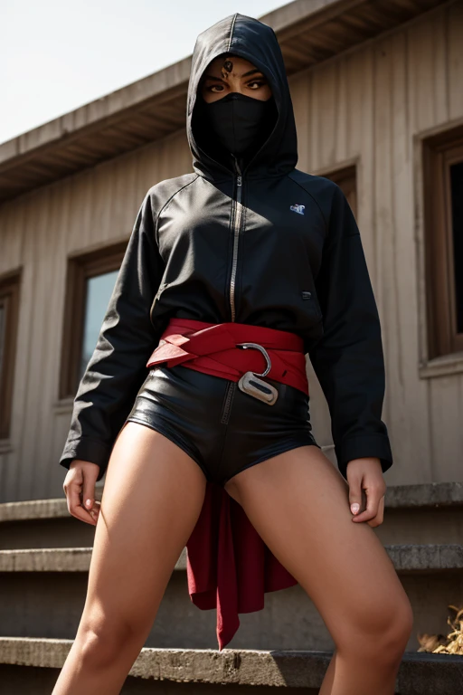 Full length shot, fit, slender pornstar MerrinJS, MerrinJFO, Skimpy red and grey mesh outfit with lots of skin showing, intricate clothing, detailed skin, sexy, sexual, volumetric lighting, 8k, high resolution photo, Star Wars setting, bare midriff, bare thighs, bare shoulders, deep cleavage, ((split clothes)), (((masturbating))), provocative sexualised pose, (grey skin tone), stockings, 