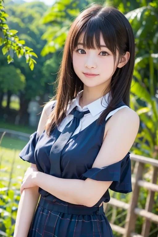 on the table, best quality, illustration, Super detailed, fine details, high resolution, 8k wallpaper, Perfect dynamic composition, Beautiful and delicate eyes,whole body摄影,show your whole body、collared shirt、mini skirt,thin and transparent、long gray hair, Bold sexy pose,Smile,Harajuku、20 year old girl、Eyeliner、beautiful bangs、hair between eyes、((masterpiece、top quality、Super detailed、movie light、intricate details、high resolution、Very detailed))、background for this、8 kood、digital SLR、soft light、high quality、film grain、富士XT3 、shallow view deep、natural soft light、Kamimei、See the knees, Set on the beach,Look at the sexy shots of the lens、Above the legs、whole body、Vest、suit、 铅笔mini skirt、Holding a bouquet of flowers、side view