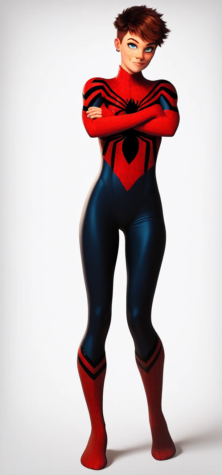 SpiderGwen，Rear view，Cocked buttocks