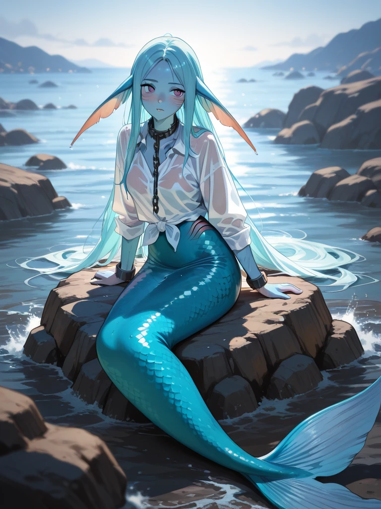 1 girl,
Lamia,
Tank top,
whole body,
original character,
Incredibly beautiful girl,
Delicate, beautiful and attractive face,
It uses its long tail to climb steep cliffs,