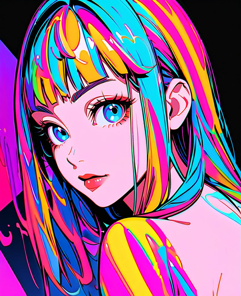 (masterpiece、top-quality、top-quality、Official art、beautifly、Aesthetic:1.2、(1girl in:1.3)、glitch art、(digital distortion)、pixelated fragments、data corruption、Colorful Noise、Visual confusion、modern aesthetic、Runaway light and electricity、Atmospheric swimwear、steam、fumo、A vortex of chaos and madness
