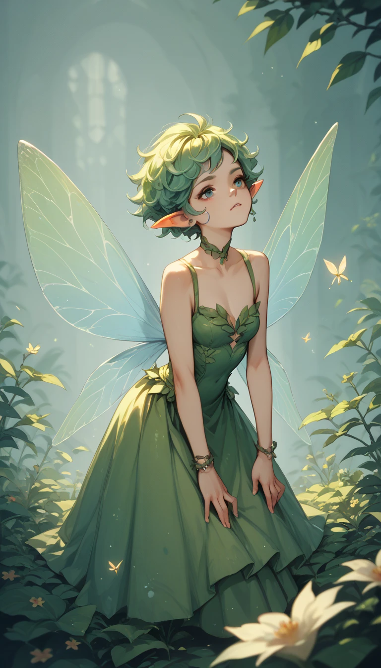 Beautiful fairy with light pink hair