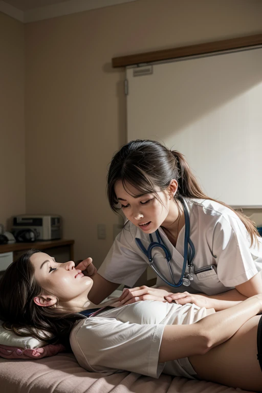 A beautiful Japanese girl with fair skin and angelic features....... She is a ager、Looks like a slender middle school student. The girl is wearing a ballet costume, tome'a little embarrassing for her. She has a childish appearance with a flat chest. The stage is a hospital, especially in pediatric wards. The doctor is conducting a medical examination of the girl, Includes genital examination. The atmosphere inside the hospital is professional and clean....... The girl is a little nervous about the vaccination she is about to receive....... The artwork is、Must be realistic, Highly detailed photorealistic quality, high resolution render。. Color palette should be soft and pastel, Gives a cute and innocent atmosphere. Lighting should be balanced and natural, Beautifully illuminate the scene.、Show nipples、Underpants1becomes a sheet、Flipping through underwear、Pained look、receive an injection、Hold the knife、Rehabilitation、male scary sexual doctor、sexual harassment、Examination without clothing、male genitalia-shaped device、Diagnosis of female genitalia、Pediatric specialty hospital、Vibrator