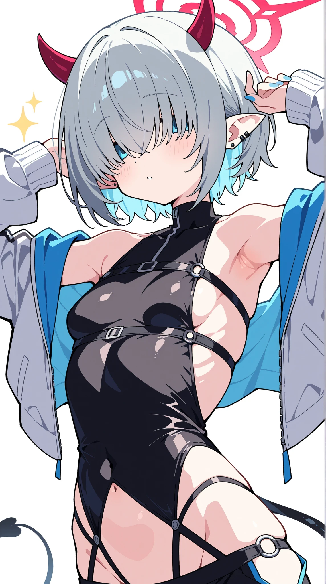 Anime style, 1 boy, full bodyesbian, Ancient, short detailed hair, White background, and 1 Girl ,Full Cuteshark custome