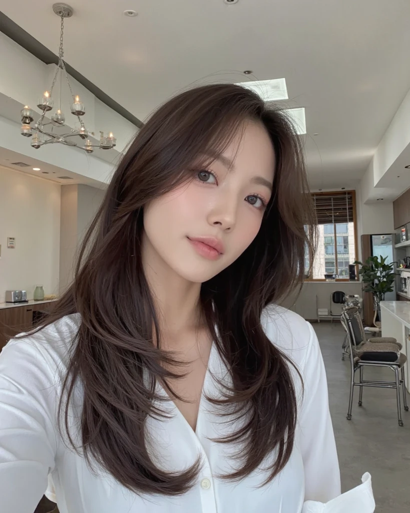 (((1girl)))((best qualtiy, 8K, tmasterpiece:1.3)),((Sharp:1.2, perfect figure beautiful woman:1.4, Slim abs:1.2)), ((Layered Hair Style, huge tit:1.3)),((Highly detailed facial and skin texture,A detailed eye,Black eye,double eyelid)),(japan girl:1.5)(Brown Hair)(Long-sleeved-shirt:1.8),(in car:1.3)